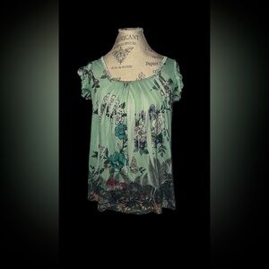 Floral Green Women's Top